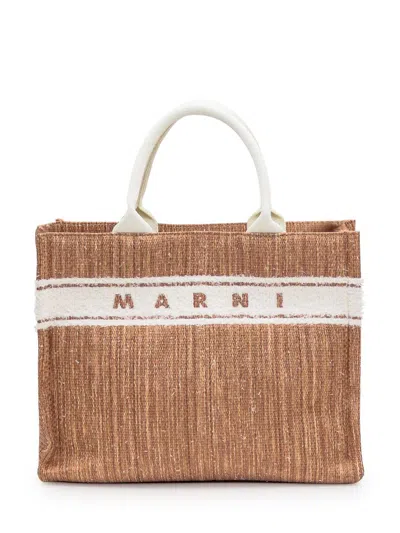 Marni Small Basket Bag In Brown