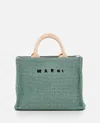 Marni Woven Logo Embroidered Small Tote Bag In Sky Blue