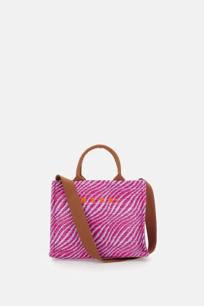 Marni Small Basket Tote Bag In Pink