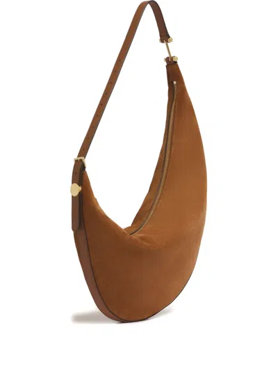Marni Small Dot Suede Shoulder Bag In Brown