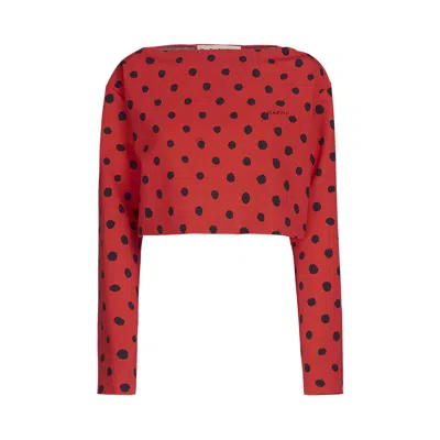 Pre-owned Marni Small Dot Top 'lacquer' | Red | Women's Size 38