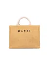 Marni Structured Woven Handbag In Brown
