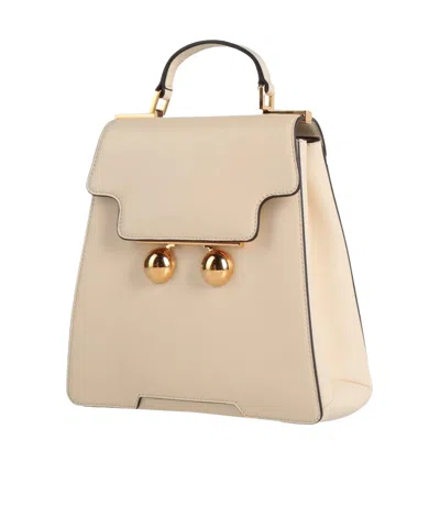 Marni Small Elegant Leather Twoway Backpack In Nude