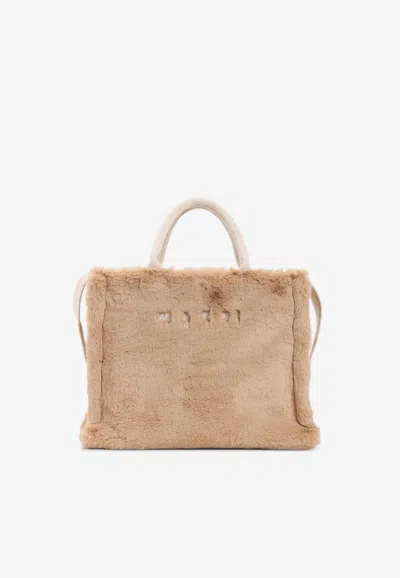 MARNI SMALL FUR TOTE BAG