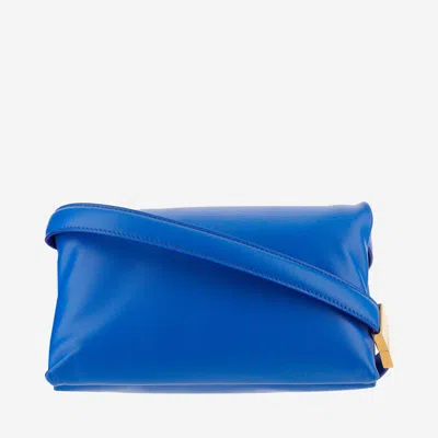 Marni Small Leather Prism Bag In Blue