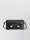 Marni Trunkaroo Rectangular Leather Shoulder Bag In Black