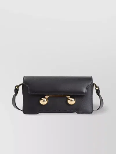 Marni Small Leather Shoulder Bag In Black