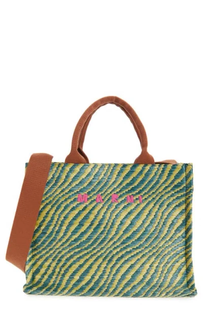 Marni Small Logo Basket Bag In Green