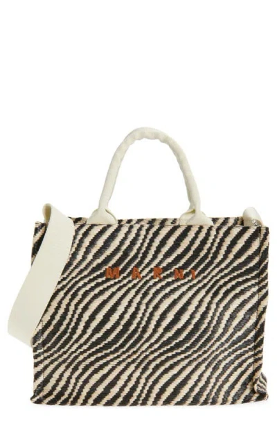 Marni Small Logo Basket Bag In Brown