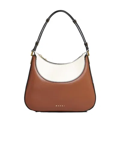 Marni Small Milano Shoulder Bag In Brown