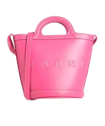 Marni Small Monochromatic Bucket Bag In Pink