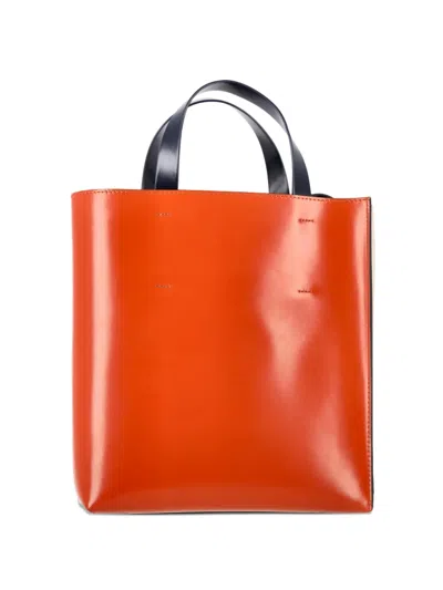 Pre-owned Marni Small Museo Leather Tote Bag In Neutral