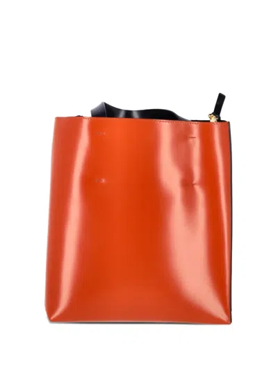 Pre-owned Marni Small Museo Pocket Tote Bag In Neutral