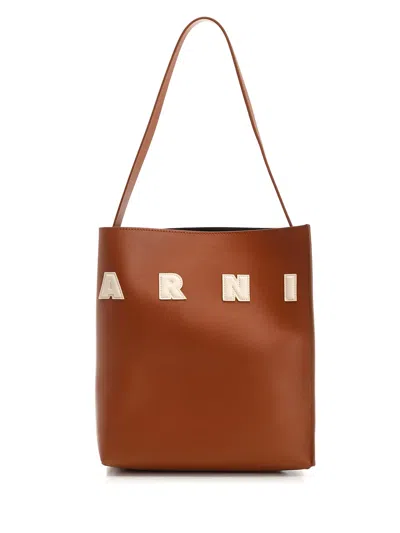 Marni Small Museo Shoulder Bag In Leather