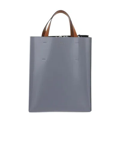 Marni Small Museo Tote Bag In Gray