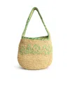 Marni Small Nassa Bag In Green Natural Raffia In Multi