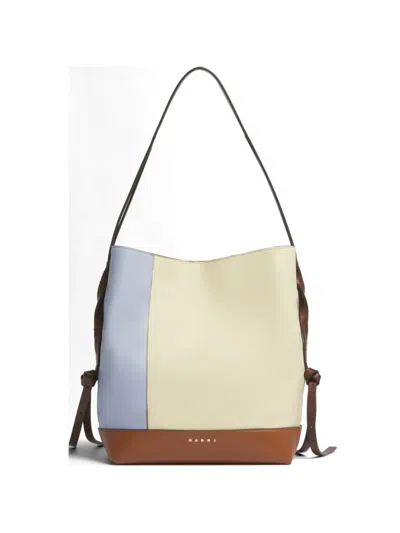 Marni Small Pod 2.0 Leather Tote Bag In Neutral