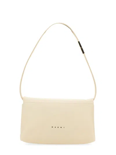 Marni Small Prism Bag With Minimalist Design And Adjustable Strap In White