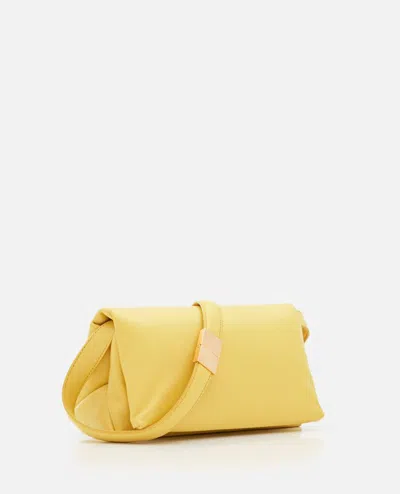 Marni Small Prisma Leather Shoulder Bag In Yellow