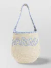 Marni Rounded Woven Shoulder Bag With Contrasting Strap