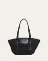 Marni Small Raffia Tote Bag In Black