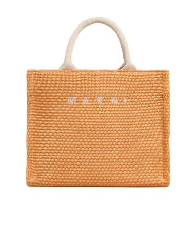 MARNI MARNI TROPICALIA LOGO EMBROIDERED SMALL TOTE BAG