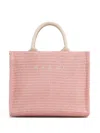 Marni Raffia Small Shopping Bag In Pink