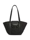 Marni Small Raffia Tote Bag In Black
