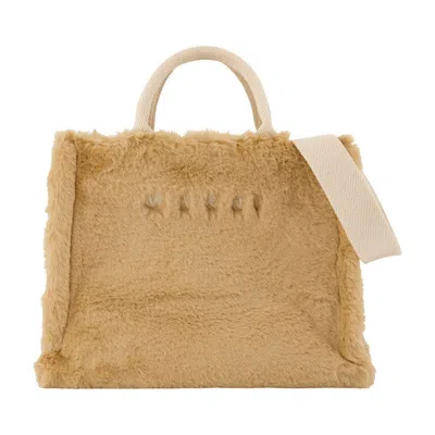 Marni Small Shopper Bag In Sand