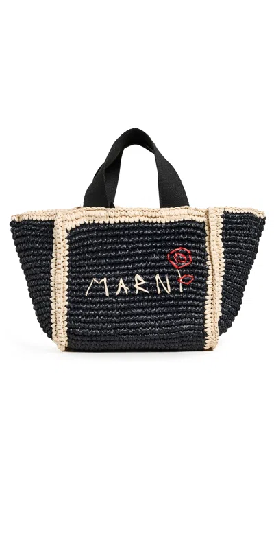 Marni Small Shopping Bag Black/ivory/black