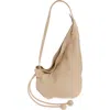 Marni Small Sling Leather Hobo Bag In Neutral