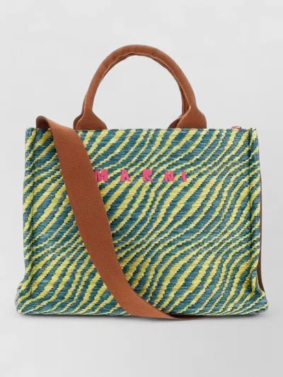 Marni Small Tote Bag Basket Patterned Design