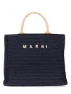 Marni Navy East-west Small Tote In Blue