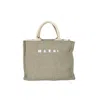 Marni Small Tote Bag In Green Raffia Effect Fabric