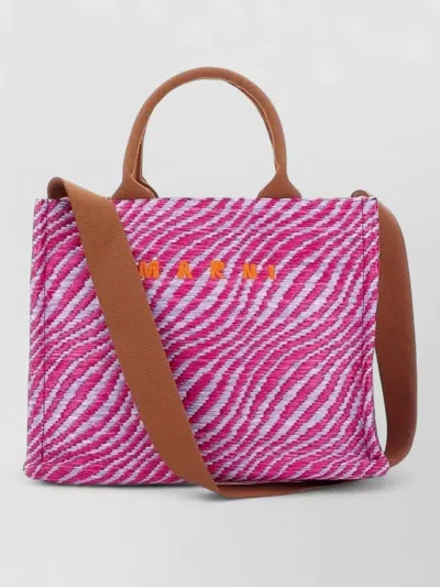 Marni Small Tote Bag Wavy Print Shoulder Strap