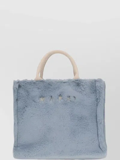 Marni Small Tote Bag With Faux Fur Trim