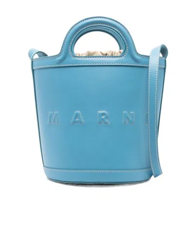 Marni Small Tropicalia Bucket Bag In Blue