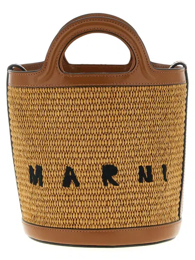 Marni Small ‘tropicalia' Bucket Bag In Brown