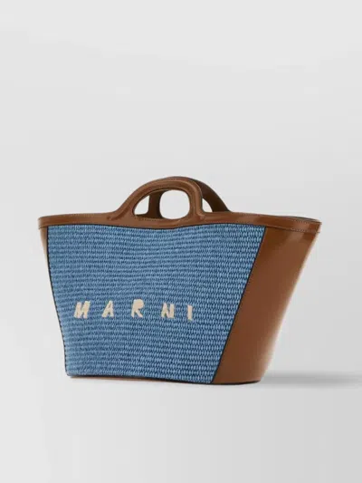 Marni Small Tropicalia Summer Handbag With Cut-out Handles In Blue