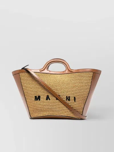 Marni Small Tropicalia Tote Bag In Brown