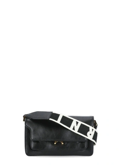 Marni Small Trunk Soft E/w Shoulder Bag In Black