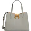Marni Small Trunkaroo Leather Tote In Light/grey
