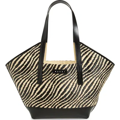 Marni Small Waves Tote In Brown