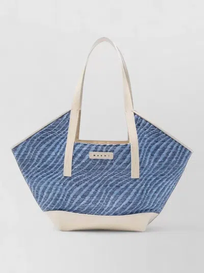 Marni Small Woven Shoulder Tote Bag In Multi