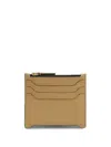 Marni Small Zipped Leather Card Case In Neutrals