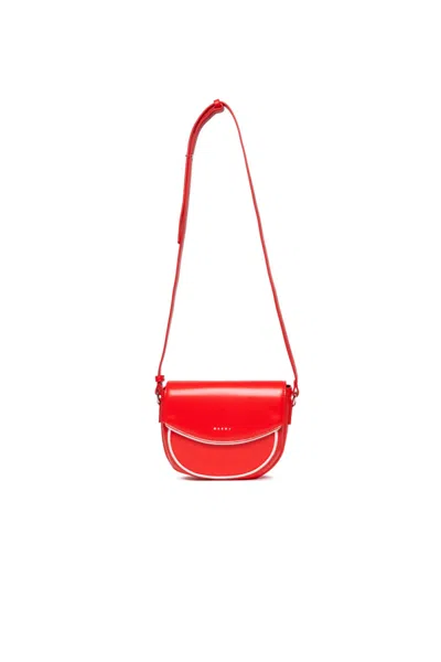 Marni Kids' Smile Bag In Coated Fabric In Red