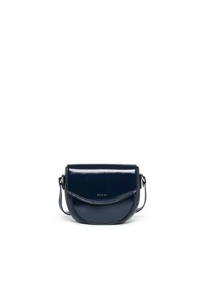 Marni Kids' Smile Crossbody Bag With Logo In Blue