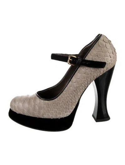 Pre-owned Marni Snakeskin Animal Print Pumps In Multicolor