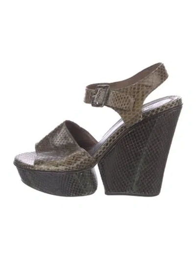 Pre-owned Marni Snakeskin Animal Print Sandals In Multicolor