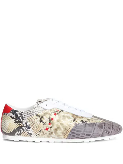 Marni Snakeskin-effect Sneakers In Neutral